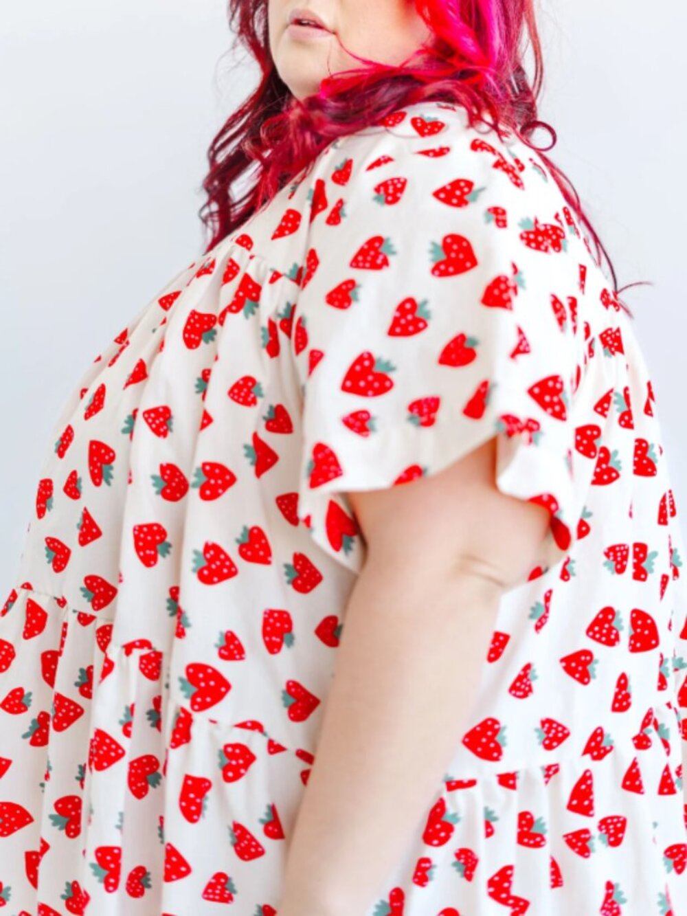 Nettle Studios Strawberry Cotton Poplin Mushroom Dress - OS+ - Picture 2 of 6